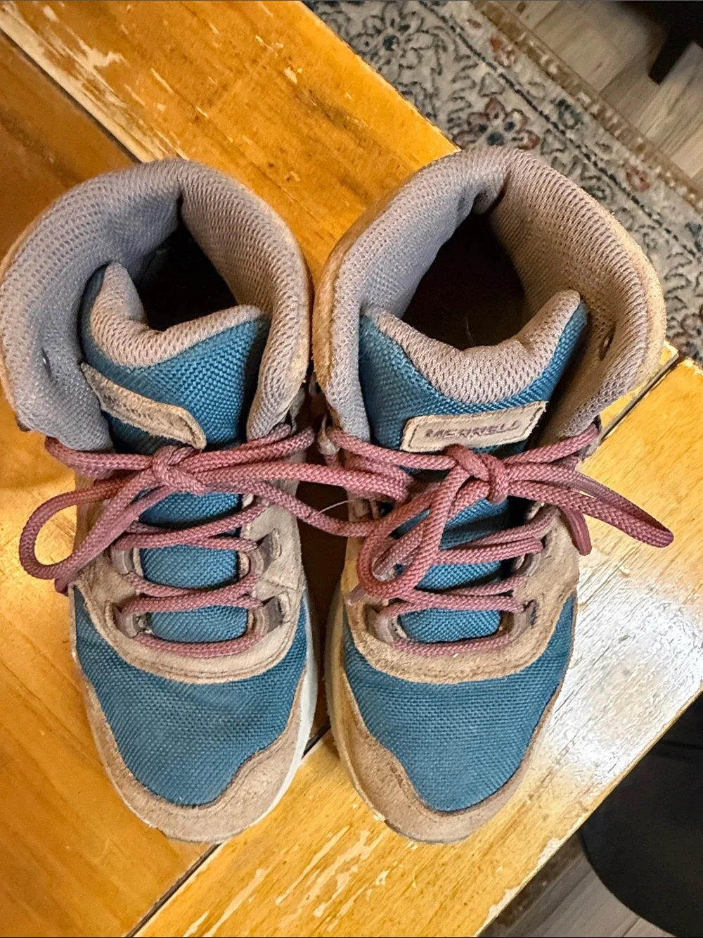 Merrell Kids Blue, Tan and Pink Outdoor Boots